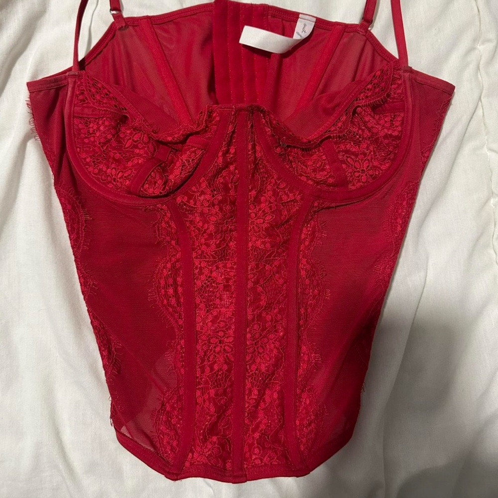 Urban Outfitters Vibrant Red Lace Bustier